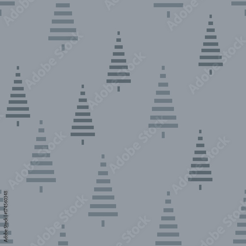 Christmas pattern with trees. Abstract winter forest. Simple background to print on fabric  paper  gift wrapping. Vector 