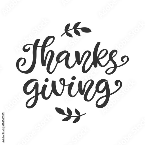 Thanks Giving. Thanksgiving Day lettering