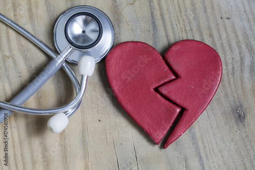 Broken Heart with a Stethoscope photo