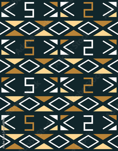 Geometric seamless pattern in African style