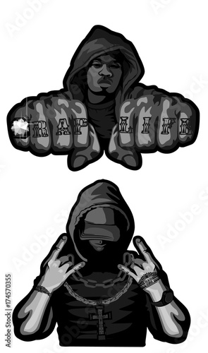 Two rappers on white