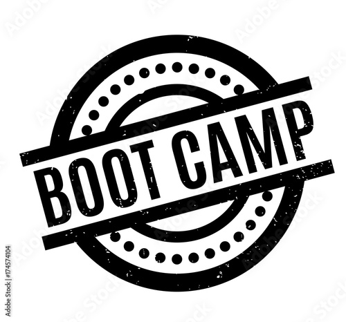 Boot Camp rubber stamp. Grunge design with dust scratches. Effects can be easily removed for a clean, crisp look. Color is easily changed.