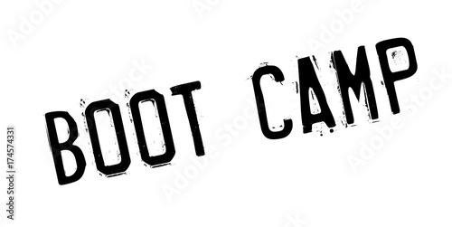 Boot Camp rubber stamp. Grunge design with dust scratches. Effects can be easily removed for a clean, crisp look. Color is easily changed.
