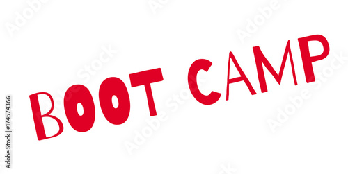 Boot Camp rubber stamp. Grunge design with dust scratches. Effects can be easily removed for a clean, crisp look. Color is easily changed.