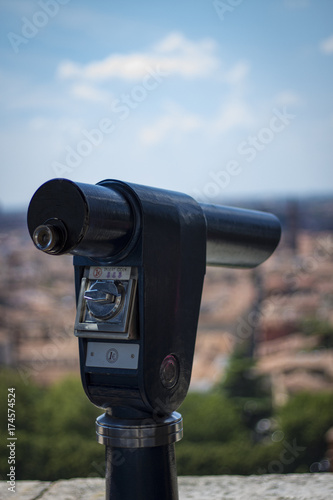 Beautiful panoramic image with a telescope