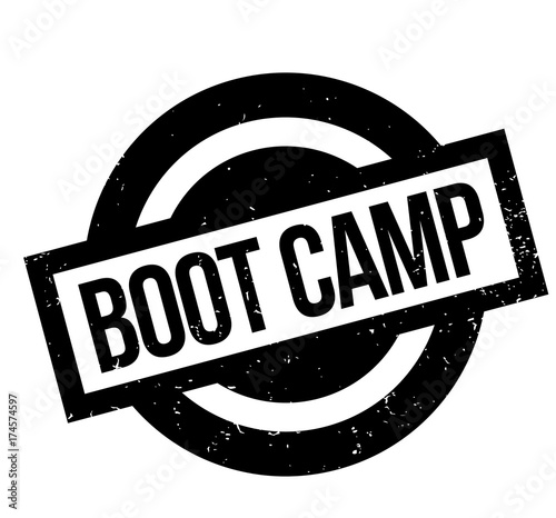 Boot Camp rubber stamp. Grunge design with dust scratches. Effects can be easily removed for a clean, crisp look. Color is easily changed.