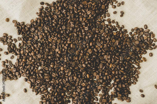 coffee beans on canvas