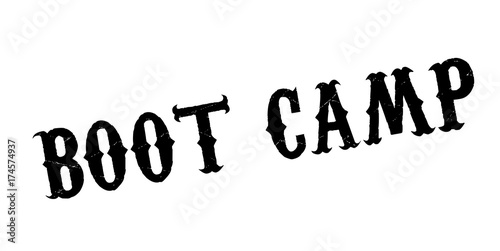 Boot Camp rubber stamp. Grunge design with dust scratches. Effects can be easily removed for a clean, crisp look. Color is easily changed.