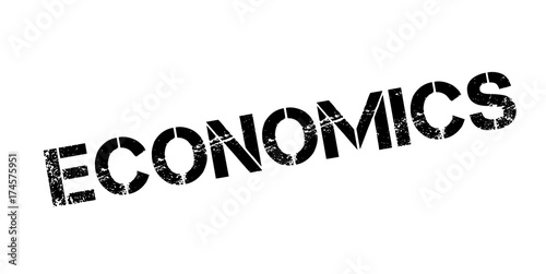 Economics rubber stamp. Grunge design with dust scratches. Effects can be easily removed for a clean, crisp look. Color is easily changed.