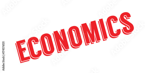 Economics rubber stamp. Grunge design with dust scratches. Effects can be easily removed for a clean, crisp look. Color is easily changed.