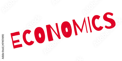 Economics rubber stamp. Grunge design with dust scratches. Effects can be easily removed for a clean, crisp look. Color is easily changed.
