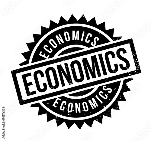Economics rubber stamp. Grunge design with dust scratches. Effects can be easily removed for a clean, crisp look. Color is easily changed.