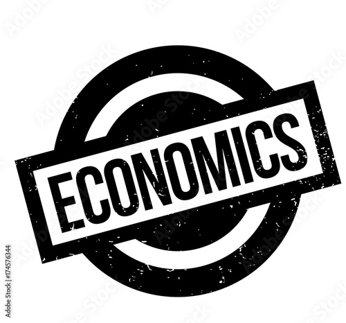 Economics rubber stamp. Grunge design with dust scratches. Effects can be easily removed for a clean, crisp look. Color is easily changed.