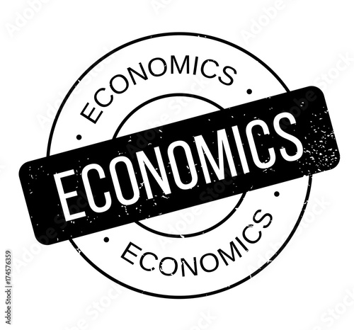 Economics rubber stamp. Grunge design with dust scratches. Effects can be easily removed for a clean, crisp look. Color is easily changed.