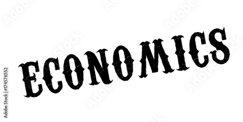 Economics rubber stamp. Grunge design with dust scratches. Effects can be easily removed for a clean, crisp look. Color is easily changed.