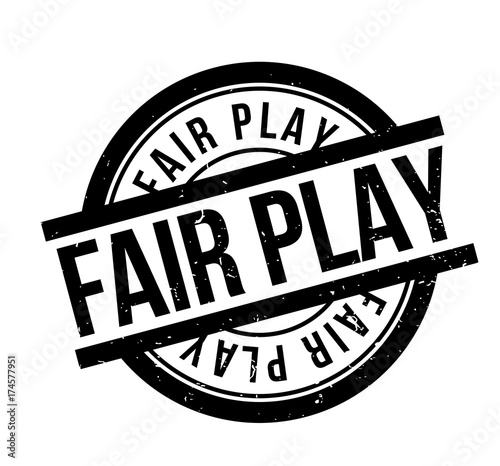 Fair Play rubber stamp. Grunge design with dust scratches. Effects can be easily removed for a clean, crisp look. Color is easily changed.
