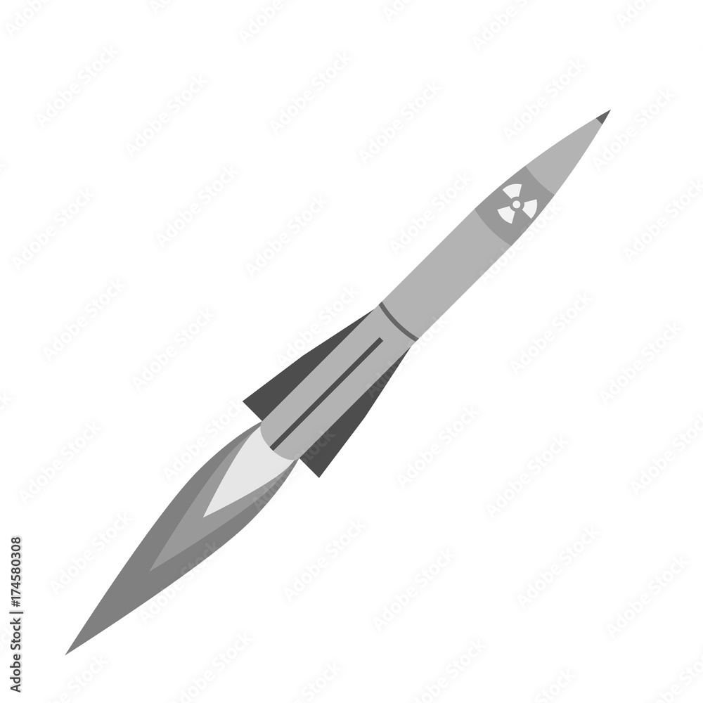 Nuclear rocket, Nuclear weapons. vector illustration Nuclear rocket, Nuclear weapons. vector illustration