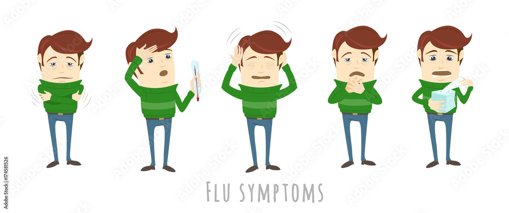 flu symptoms clip art