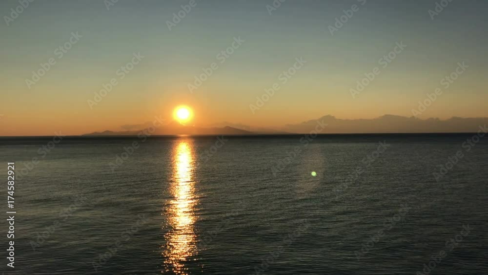Sunrise over the sea, the rolling calm waves. 4K Sunrise over the sea, the rolling calm waves. 4K