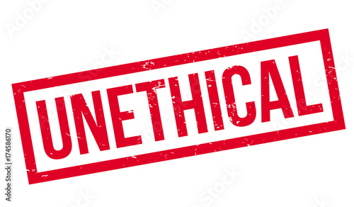 Unethical rubber stamp. Grunge design with dust scratches. Effects can be easily removed for a clean, crisp look. Color is easily changed.