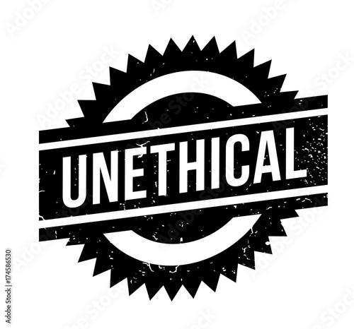 Unethical rubber stamp. Grunge design with dust scratches. Effects can be easily removed for a clean, crisp look. Color is easily changed.