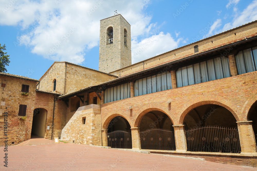 Romanesque Church in San Gimignano, Tuscany, Italy