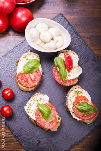 mozzarella cheese and tomatoes