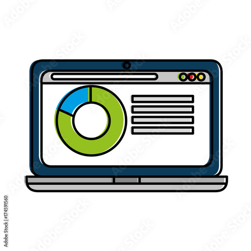 laptop computer with statistics