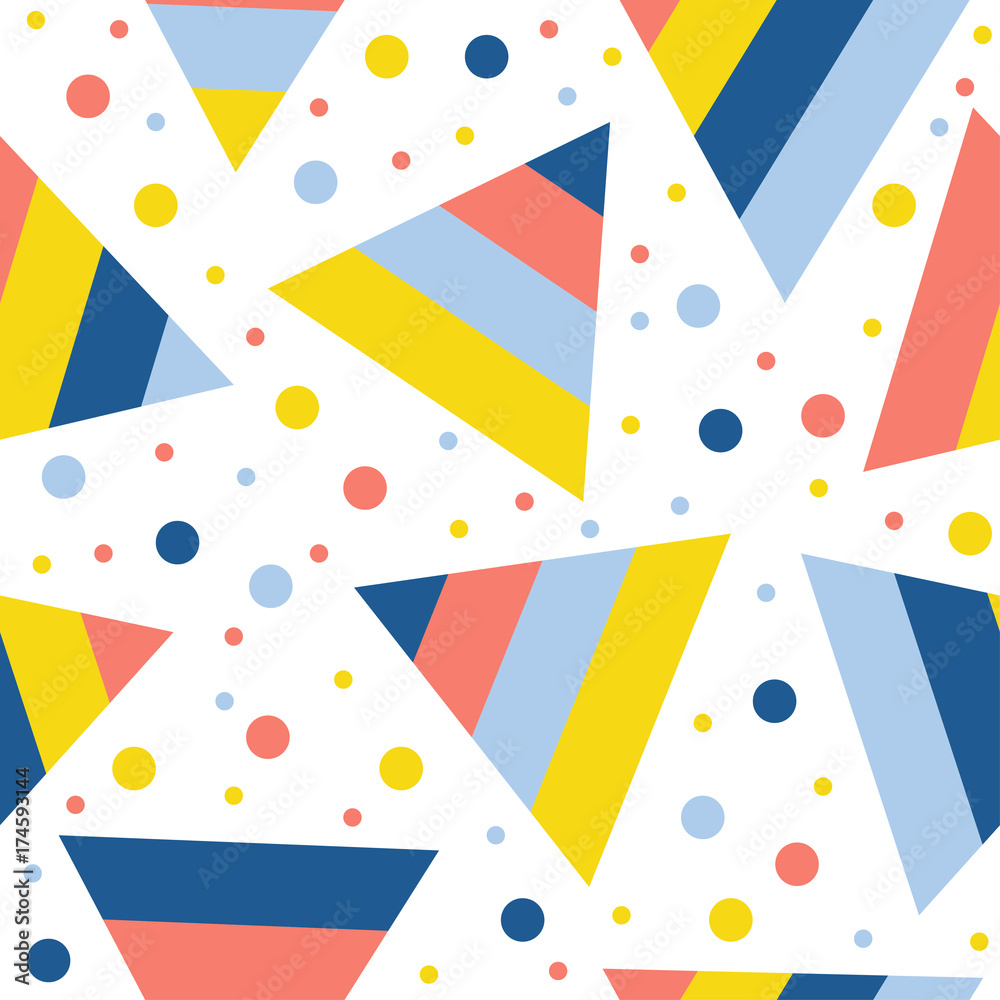Obraz premium Abstract handmade triangle seamless pattern background. 