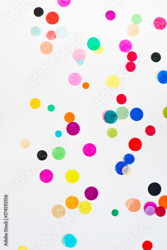 Colorful party confetti with copy space