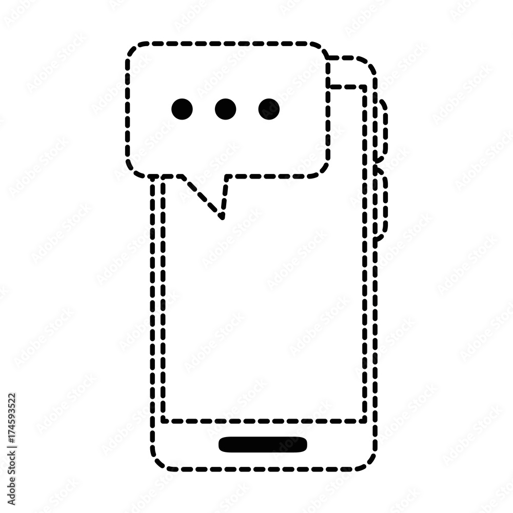 Fototapeta premium smartphone device with speech bubble