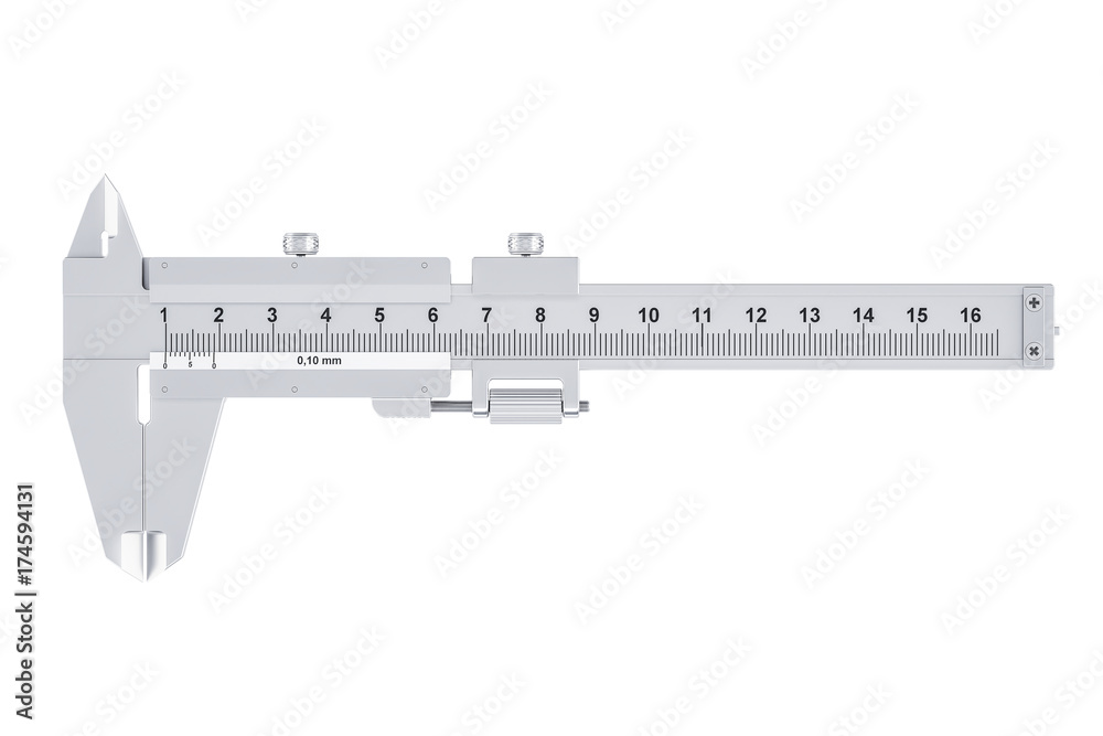 Vernier caliper, 3D rendering Vernier caliper, 3D rendering