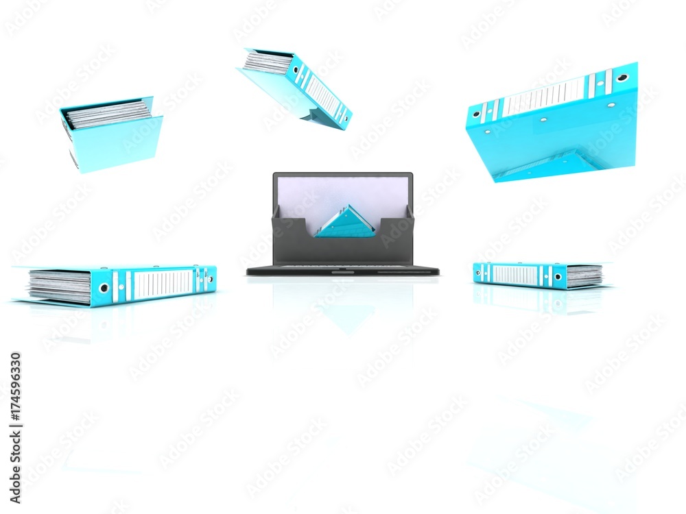 ARCHIVE . 3d Render Illustration.