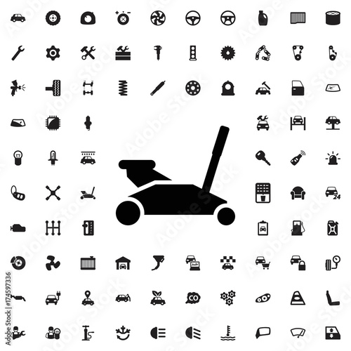 Car jack icon. set of filled car service icons.