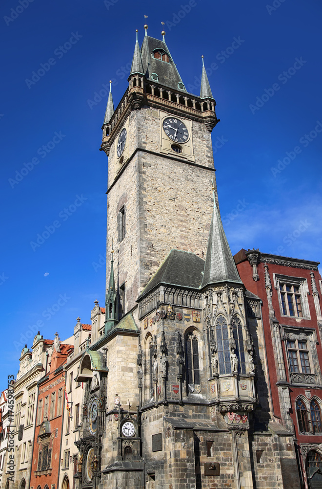 The Prague old City Hall (clock tower), Old Town Square in Prague, Czech Republic