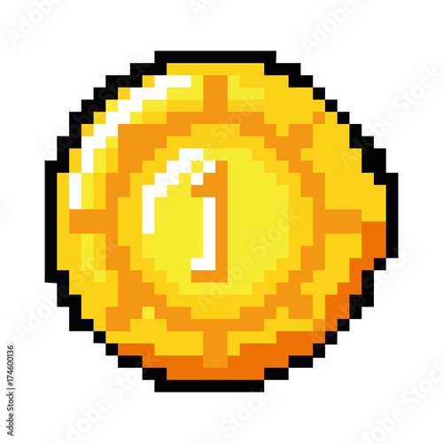 pixelated coin game icon