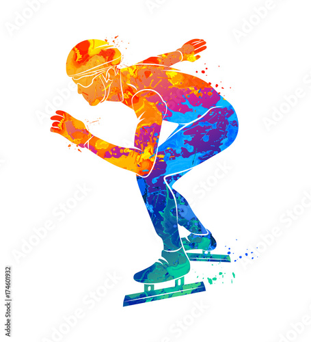 silhouette speed skaters
