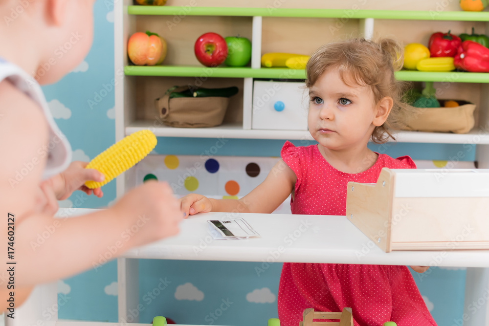 A little girl playing A little girl playing