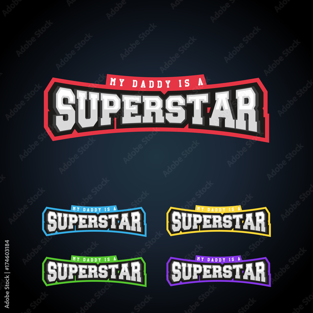 Fototapeta premium Superstar power full typography, t-shirt graphics, vectors. Awesome sport retro text emblem