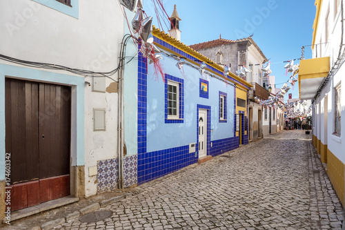 Traditional streets before the holiday in Ferragudo.