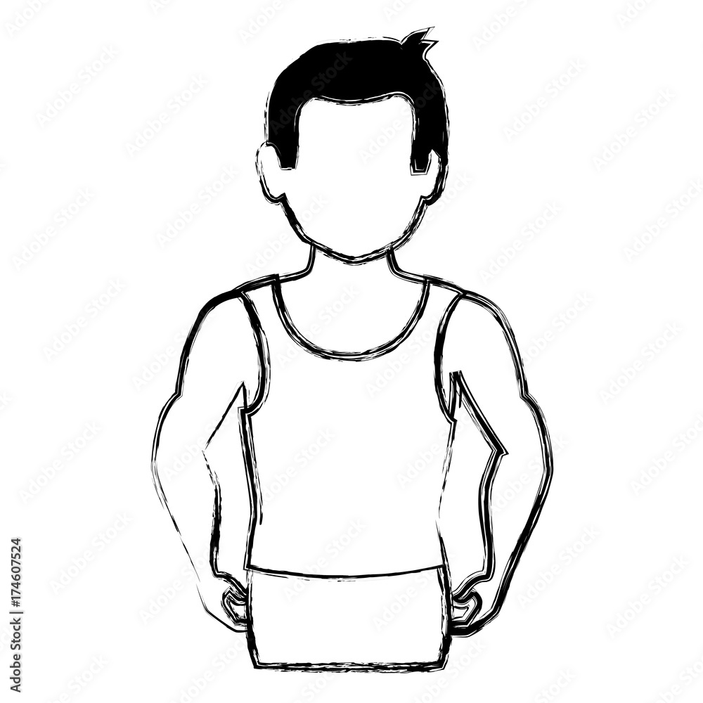 Fototapeta premium thin man in sports suit