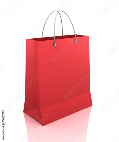 single shopping bag 3d illustration