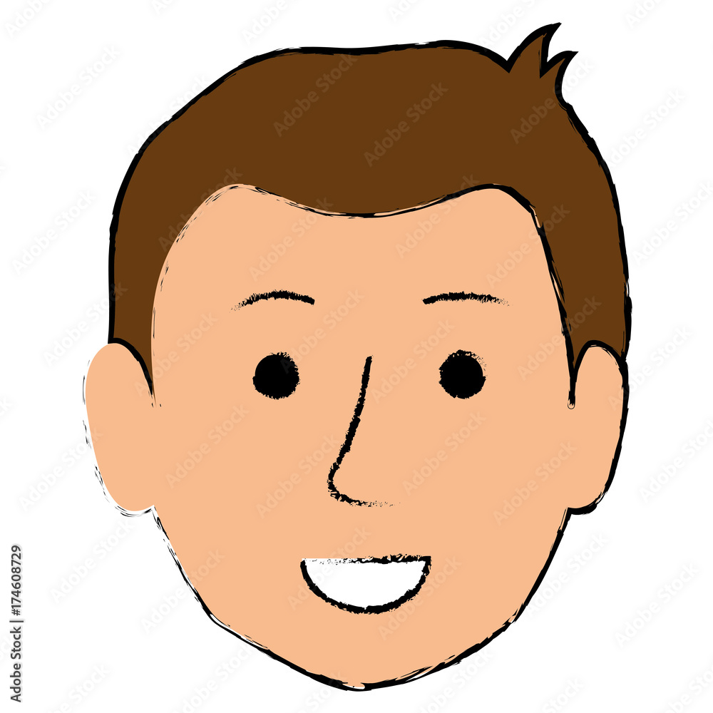 young man head avatar character young man head avatar character