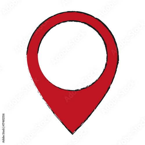 location pin icon over white background vector illustration