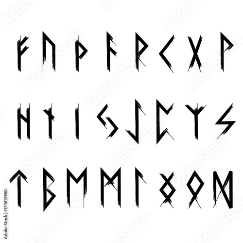 Futhark Runes Black Norse