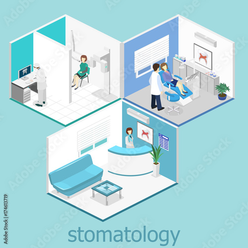 Dental Clinic. flat interior of dentist's office.