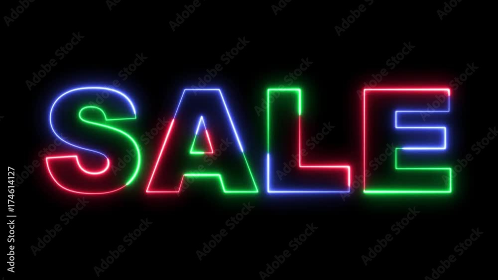 Sale - RGB laser outline in three colors looping on black background in 4k Sale - RGB laser outline in three colors looping on black background in 4k