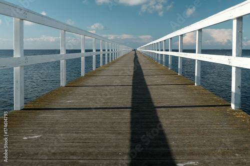 Wooden dock in Ribersborg beach, just a short walk from central Malmö photo