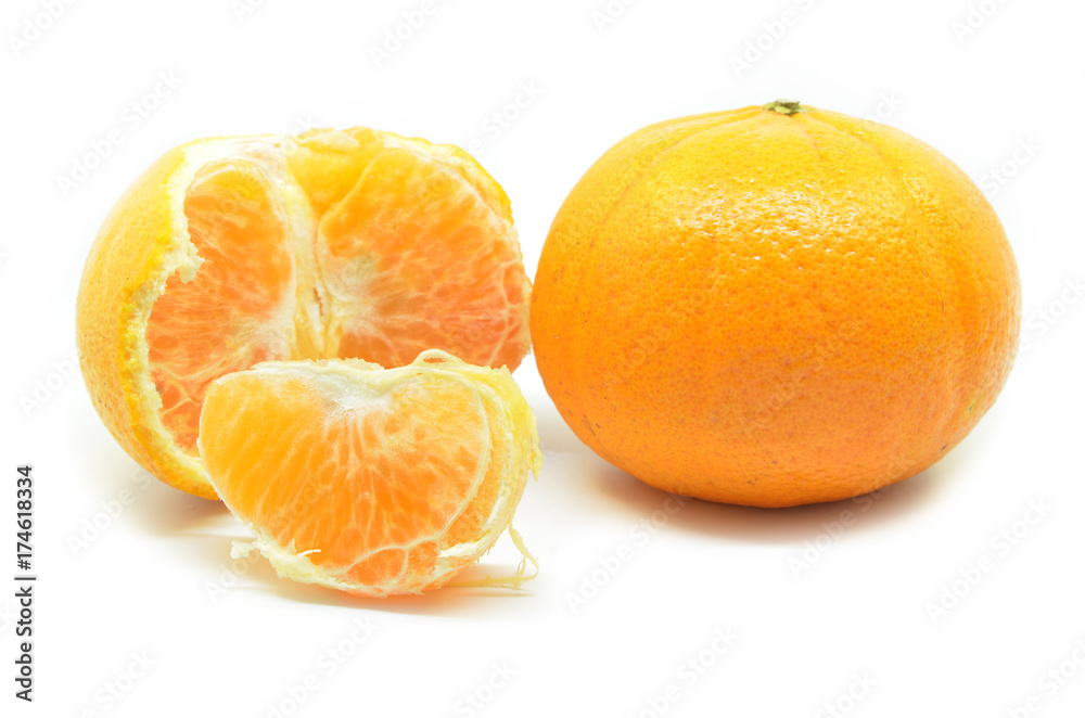 Mandarin oranges with segments Mandarin oranges with segments