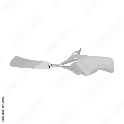 Circumcision of the claws of a domestic animal in a veterinary clinic. Pet,Dog care single icon in monochromt style vector symbol stock illustration web. photo